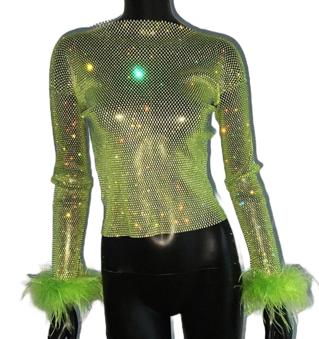 NEON FEATHER TOP