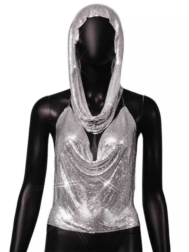 Kylie Jenner metal hooded top